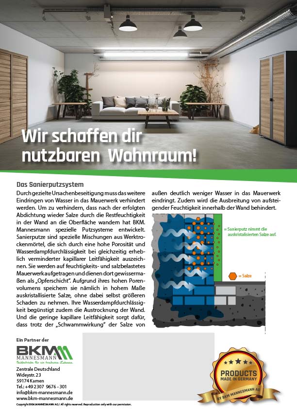 BKM-Systemlösungen: Sanierputzsystem 