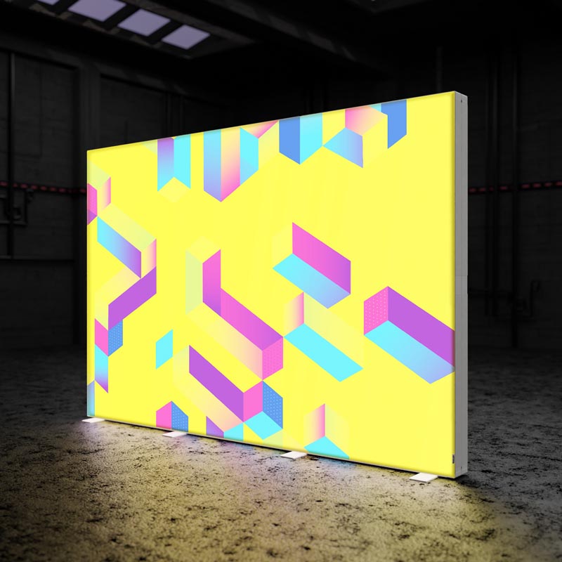 Leuchtkasten mit Rahmenbeleuchtung beidseitig bedruckt, 85 x 200 cm 