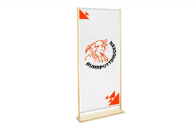 Standbanner aus Holz, Druck