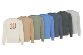 Ungefärbte Sweatshirts aus Bio- und Recycling-Baumwolle