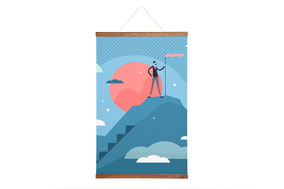 Deko-Banner mit Holzleisten