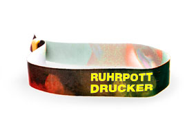 Kontrollbänder Stoff, bedruckt mit Neonfarben