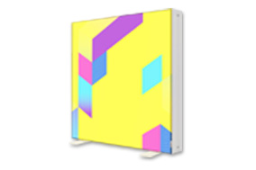 Leuchtboxen mit Rahmenbeleuchtung Leuchtkasten mit Rahmenbeleuchtung beidseitig bedruckt, 100 x 100 cm