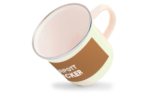 Emaille Tassen, bedruckt