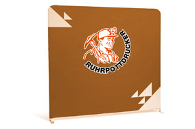 Werbewand mit Steckrohrsystem