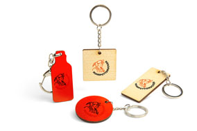 Schlüsselanhänger Holz, flach