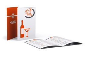 Speise- und Getränkekarten Speisekarten mit Rückendrahtheftung