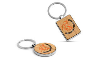 Schlüsselanhänger Metall und Holz