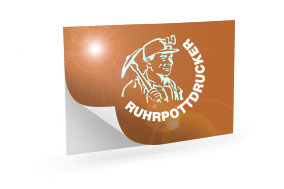 Aufkleber mit Veredelung