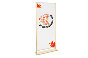 Standbanner aus Holz, System inkl. Druck