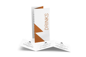 Speise- und Getränkekarten Speise- und Getränkekarten, Zickzackfalz