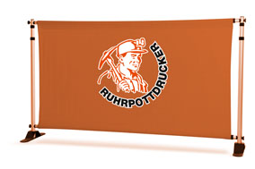 Werbewand mit Teleskoprahmen, System inkl. Druck