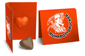 Süße Werbung & Snacks Klappkarten mit Süßigkeiten Mini