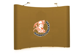 Faltdisplay Comfort gebogen, System inkl. Druck