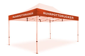 Pavillon mit Wechselbannern 4,5 x 3 m, System inkl. Druck