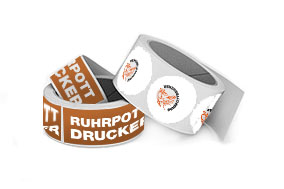 Etiketten auf Rolle mit Zusatzfarbe Weiß