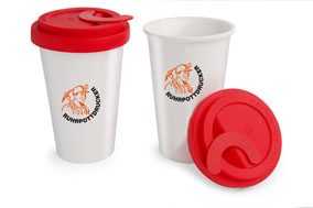 Kaffeebecher aus Porzellan, doppelwandig